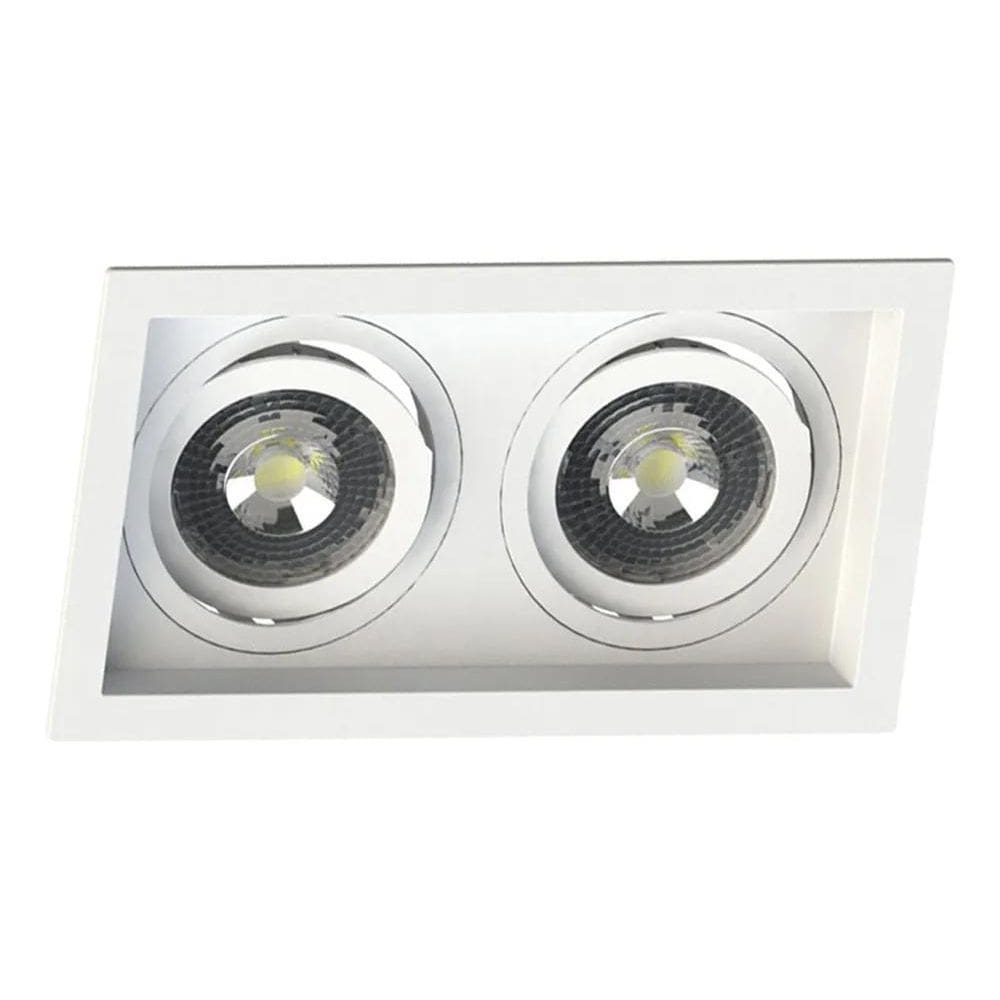 Spot Duplo Par20 Embutir Recuado Save Energy Estrutura Branc