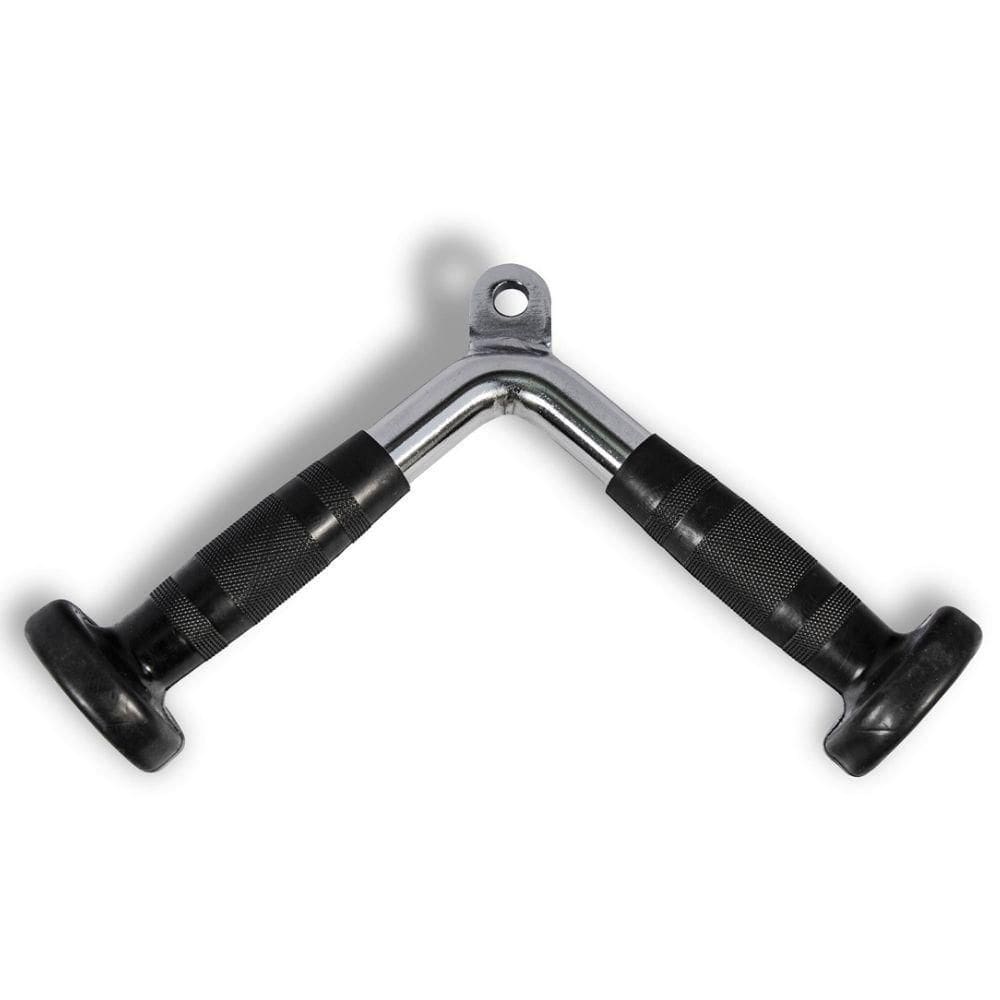 Puxador Em V Maciço Alça De Borracha Academia Preto Único