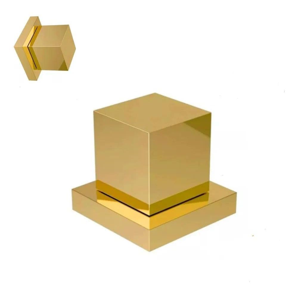 2X Acabamento De Registro Quadrado Dourado De Metal Padrão D