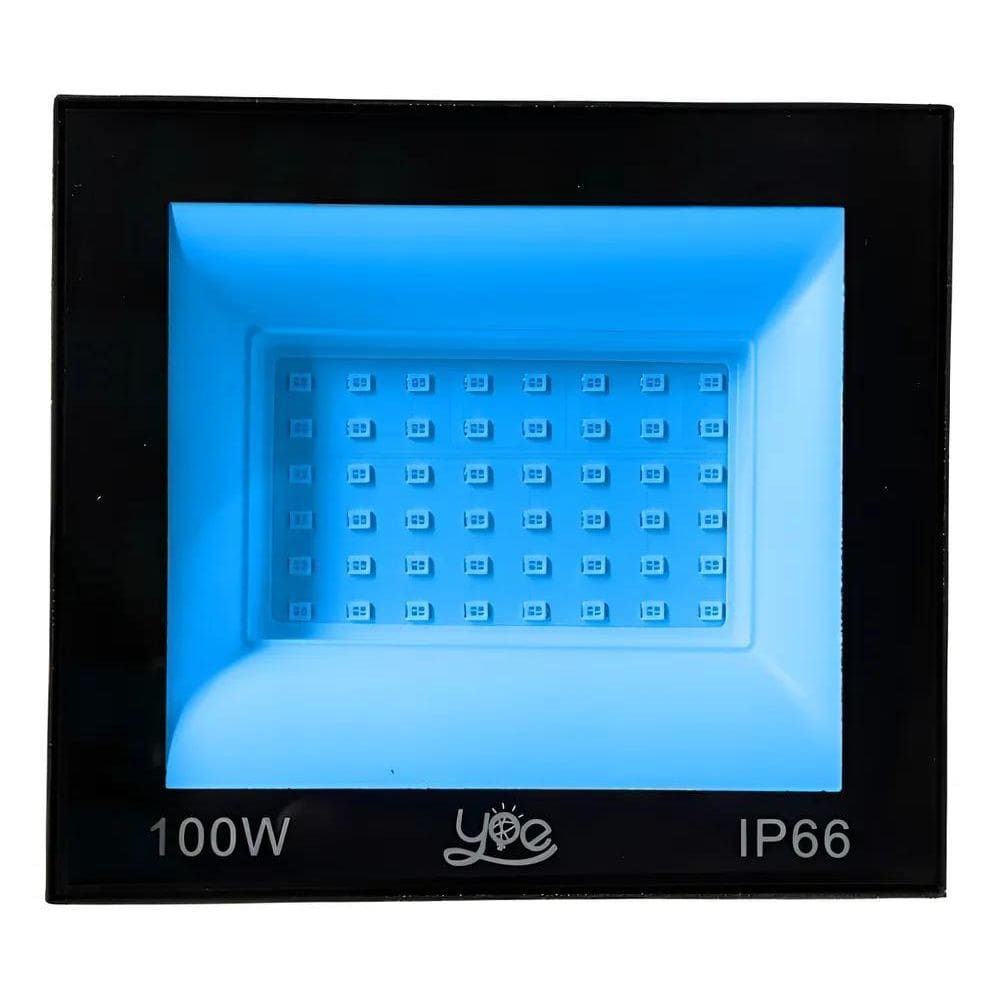 2X Refletor Led Cor Azul 100W Bivolt Decoração Piscina Aquár
