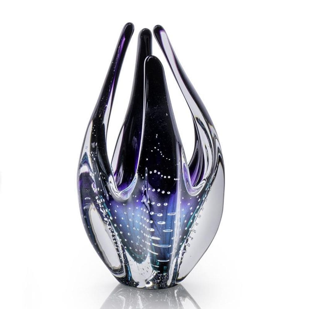 Escultura Cristal Murano Esmeralda E Preto São Marcos 23Cm