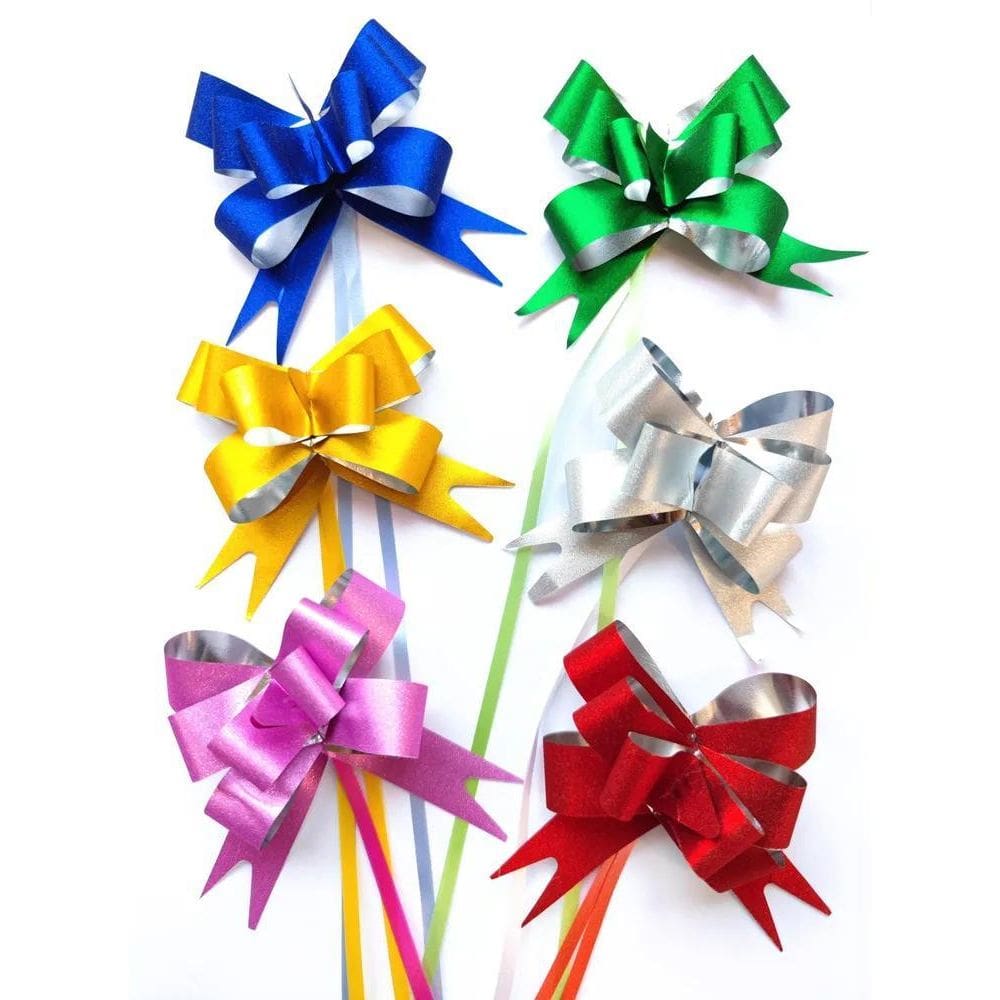 Kit 100 Laço Mágico Gliter Médio 1,8X35Cm Presente Embalagem