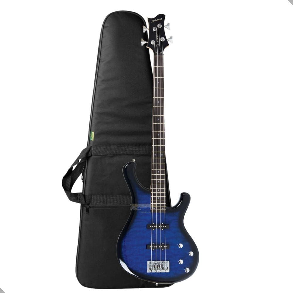 Contrabaixo 4 Cordas Ativo Strinberg Sab400 Tbl Azul + Capa