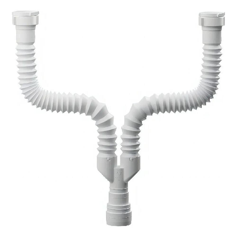 2X Sifão Sanfonado Universal Branco Duplo Astra