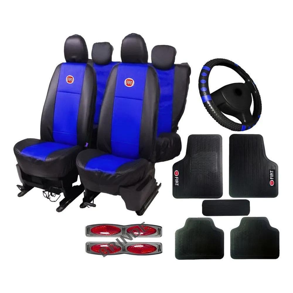 Jogo Capa De Banco Couro + Tapete 5 Pçs Palio 96 97 98 99 00