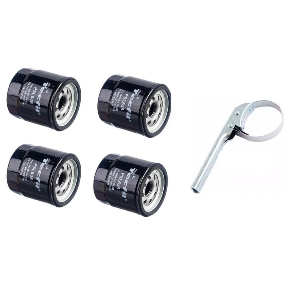 Kit Chave Troca De Oleo + 04 Filtro Tecfil Psl 638 Motos