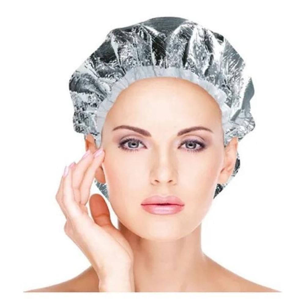 Touca Térmica 28Cm Para Hidratação Metalizada Cor Prata
