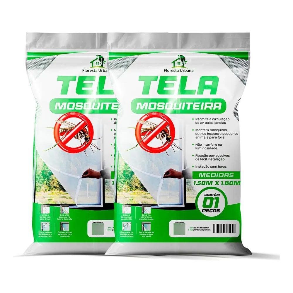 2X Kit 2 Telas Mosquiteira Janela Anti-Inseto Para Mosquito