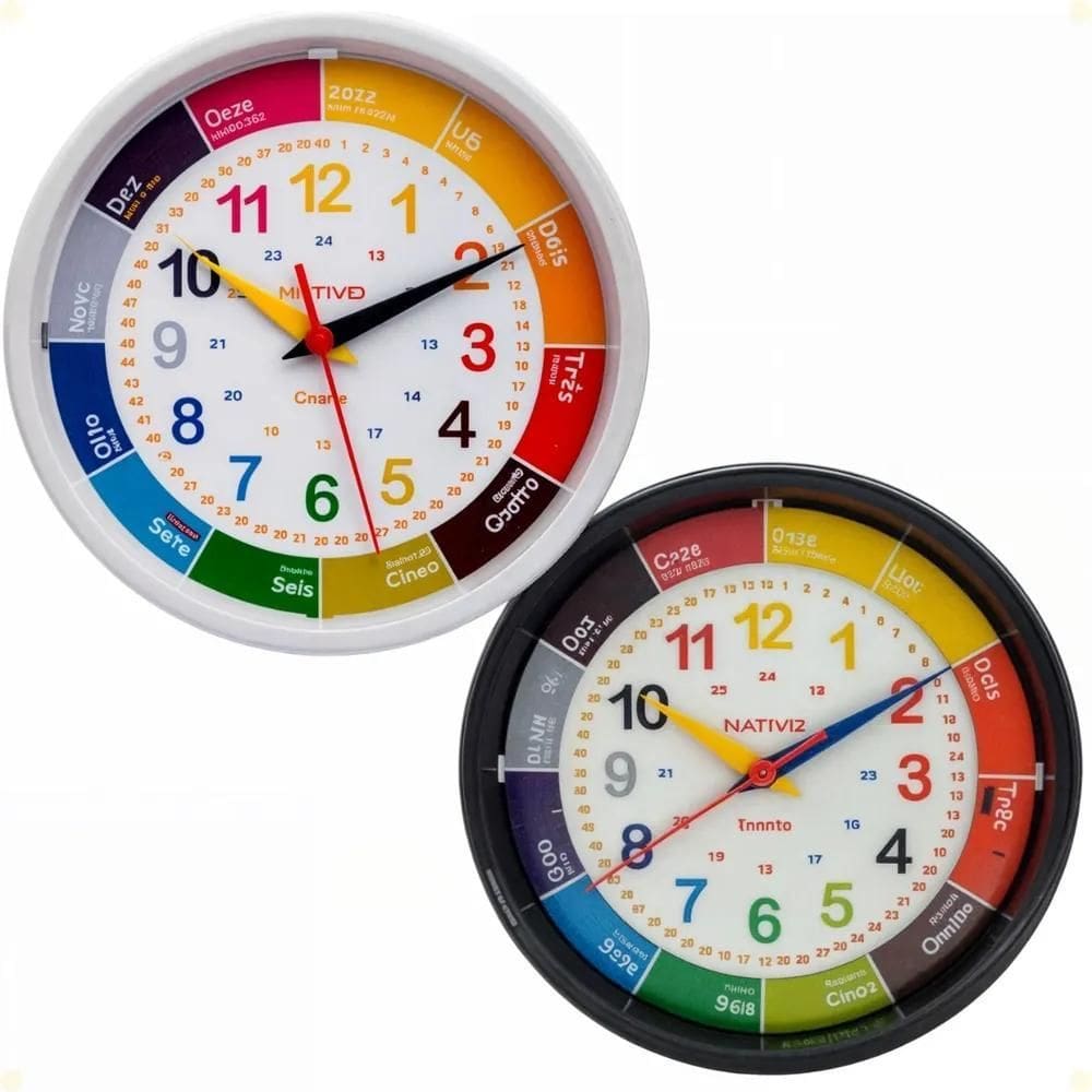 Relógio De Parede Educativo Didático Infantil E Aprendizagem