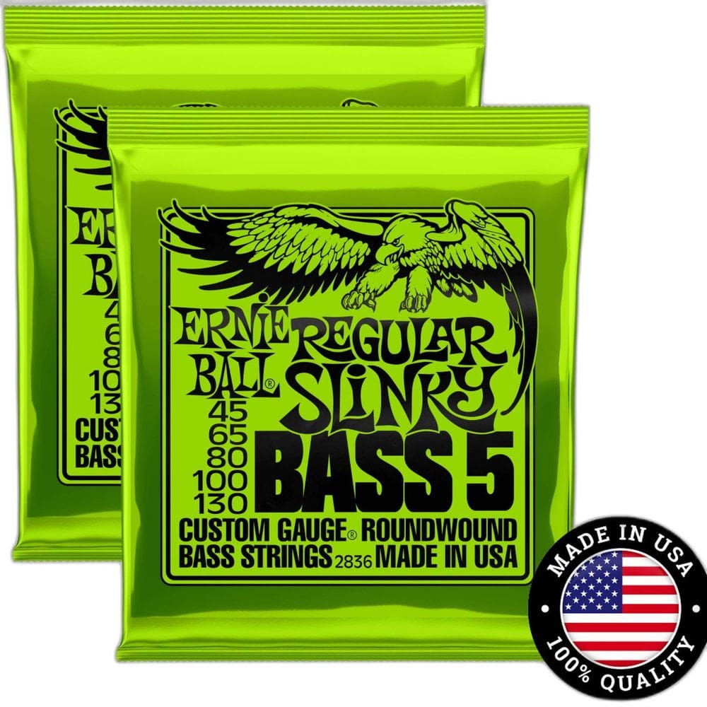 Kit 2 Encordoamentos Baixo 5 Cordas 045/130 Ernie Ball