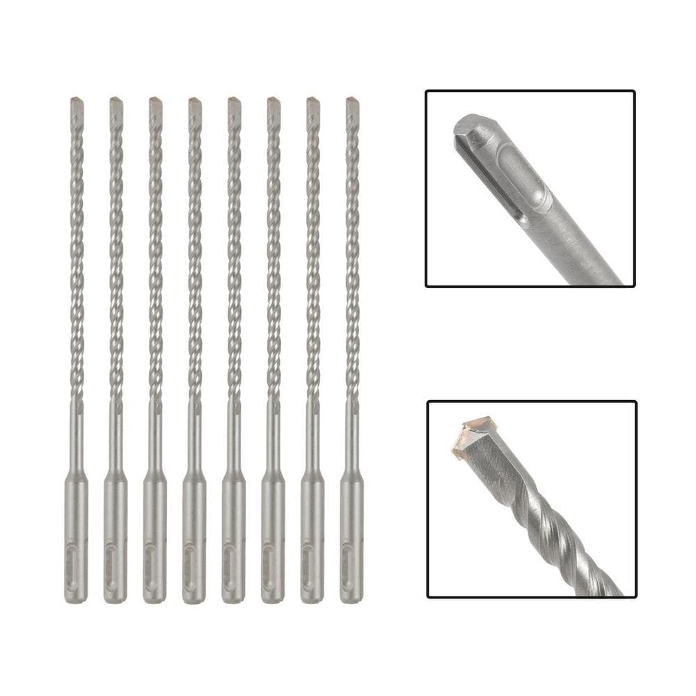 Jogo 8 Brocas Sds Plus 6X160 Mm Aço Carbono Tungstênio