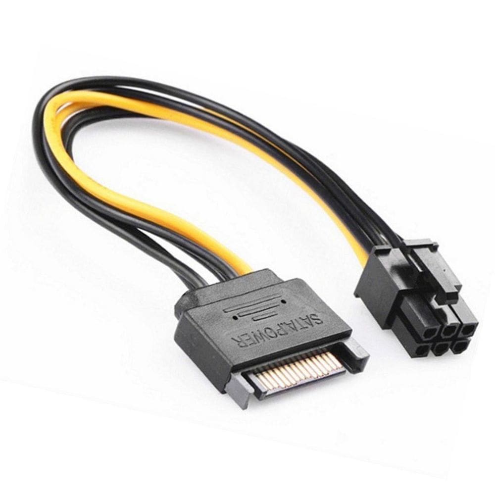 Cabo Energia Alimentação Sata Macho Pci E Express 6 Pinos