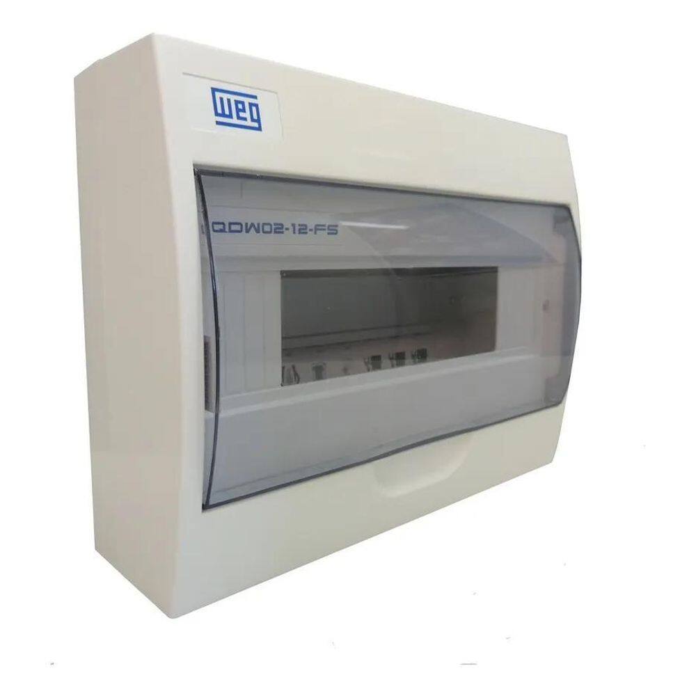 2X Quadro Distribuição Centrinho 12 Disj Sobrepor Tamp Fumê