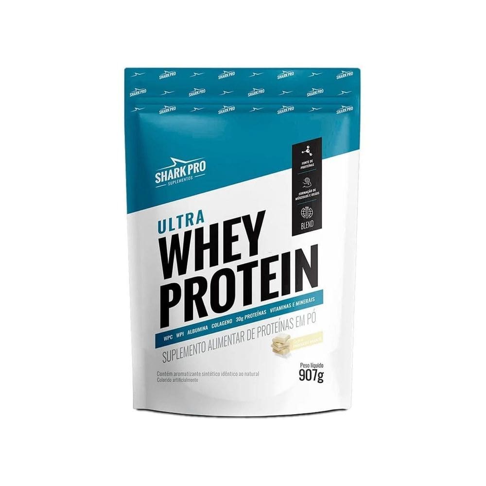 Ultra Whey Protein Sabor Chocolate Branco Refil 907G Shark