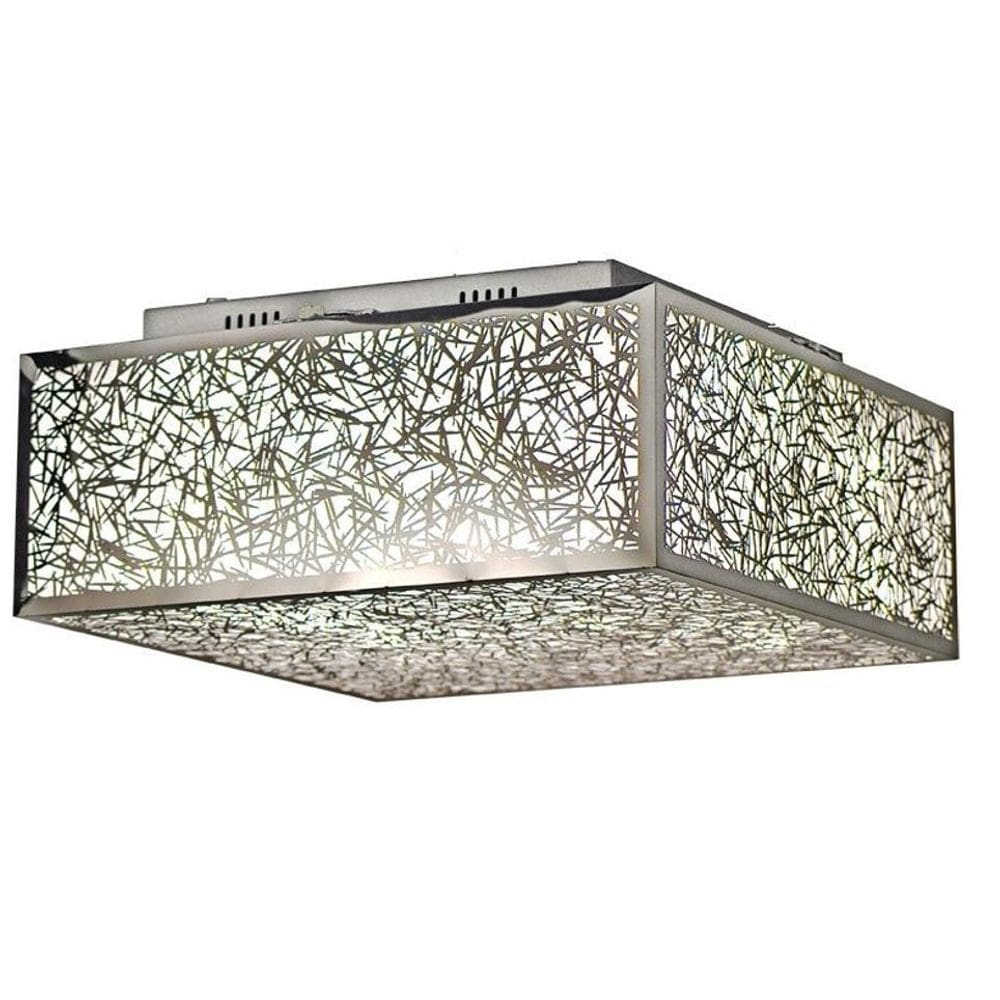 Plafon Apolo Inox Quadrado Para Led 40 X 40 Cm