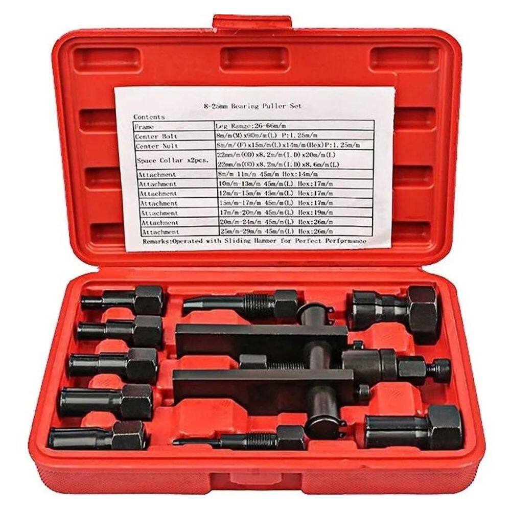 2X Extrator Rolamento Interno 10 Peças Kit Jogo Motocicleta