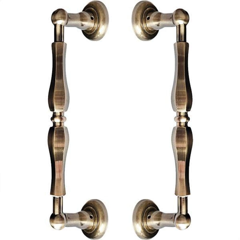 Puxador Duplo Europe Bronze Antigo 306Mm Porta Pivotante