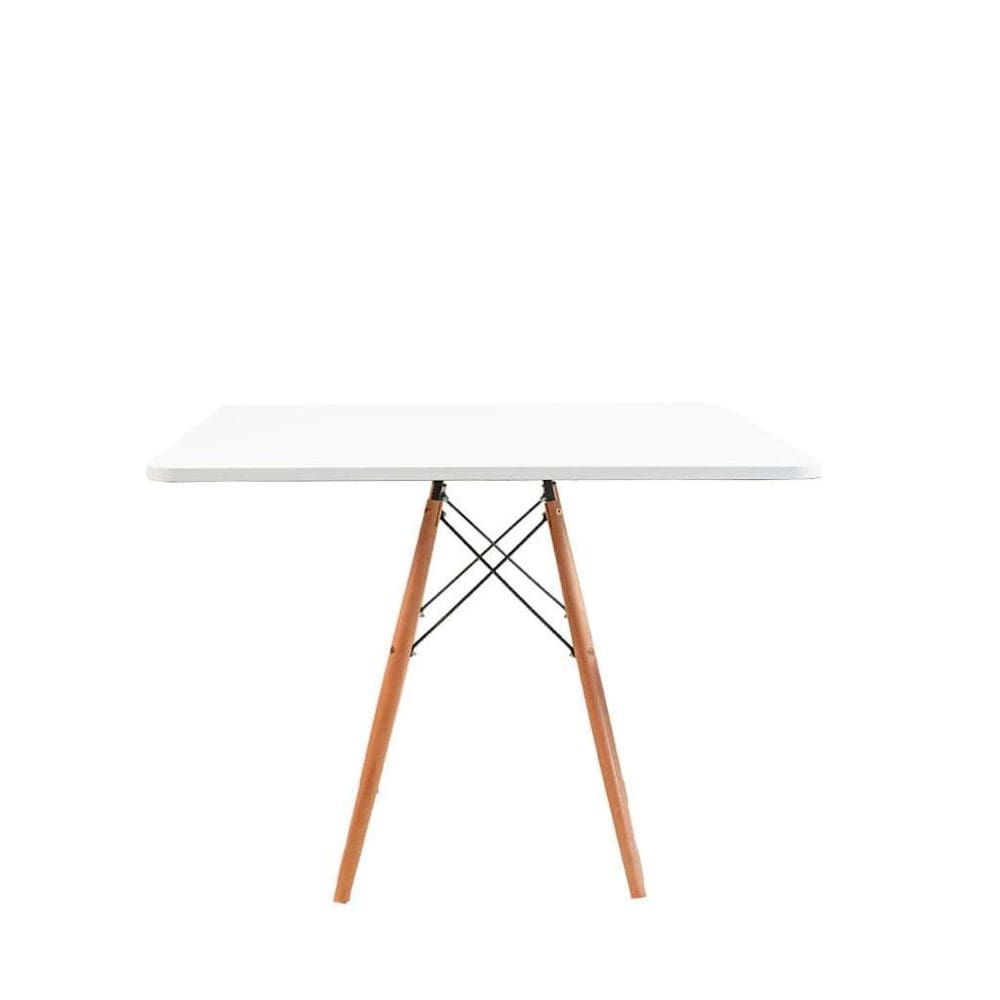 Mesa Jantar Quadrada Eiffel 80Cm Branco Mdf Charles Eames