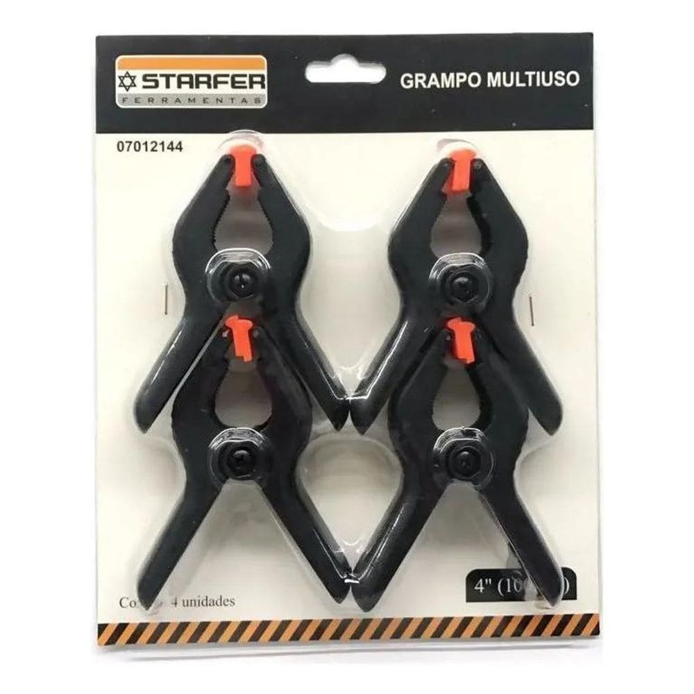 2X Kit De Grampos Multiuso 4`` Com 4 Peças Starfer