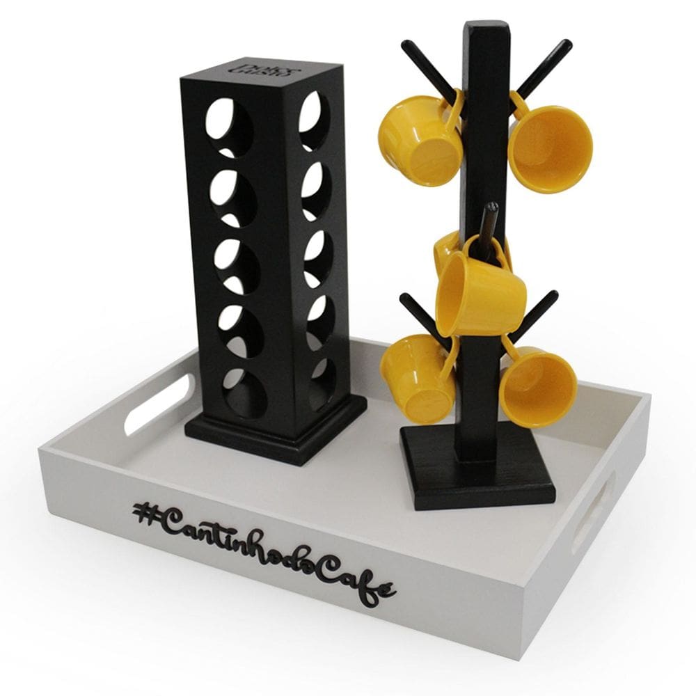 Kit 6 Xicara Porta Capsulas Dolce Gusto Bandeja Acrílico