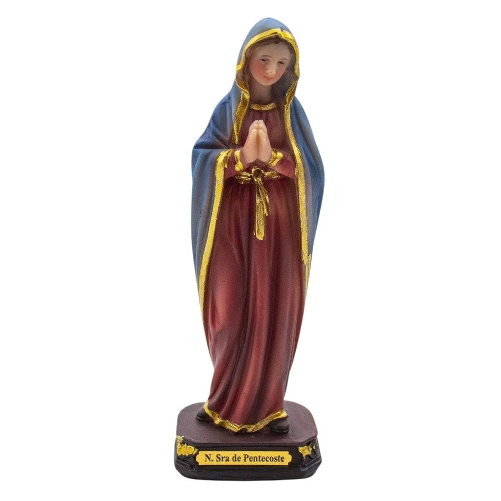Imagem Nossa Senhora Pentecostes Importada Resina 12,5 Cm