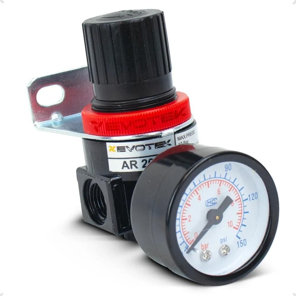 2X Regulador De Pressão Para Compressor 1/4`` Manômetro 150