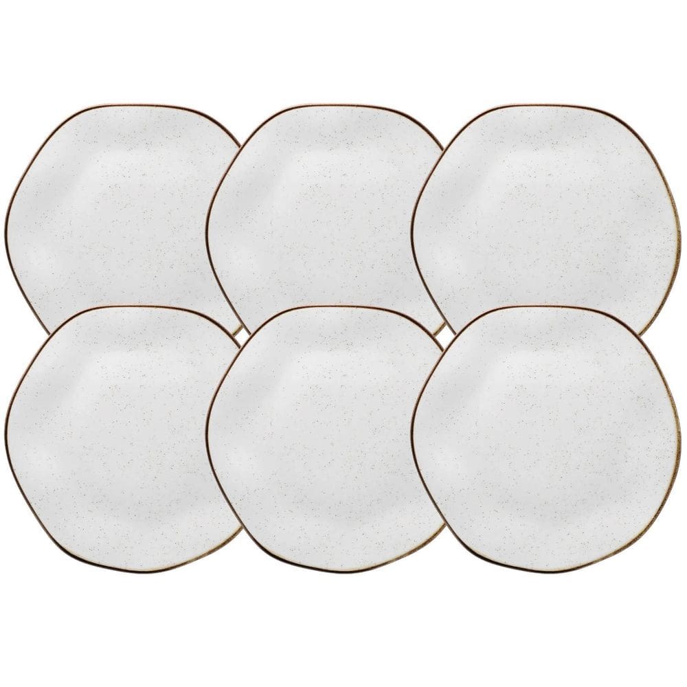 Prato de Sobremesa Ryo Maresia 21,5cm Porcelana Azul Claro
