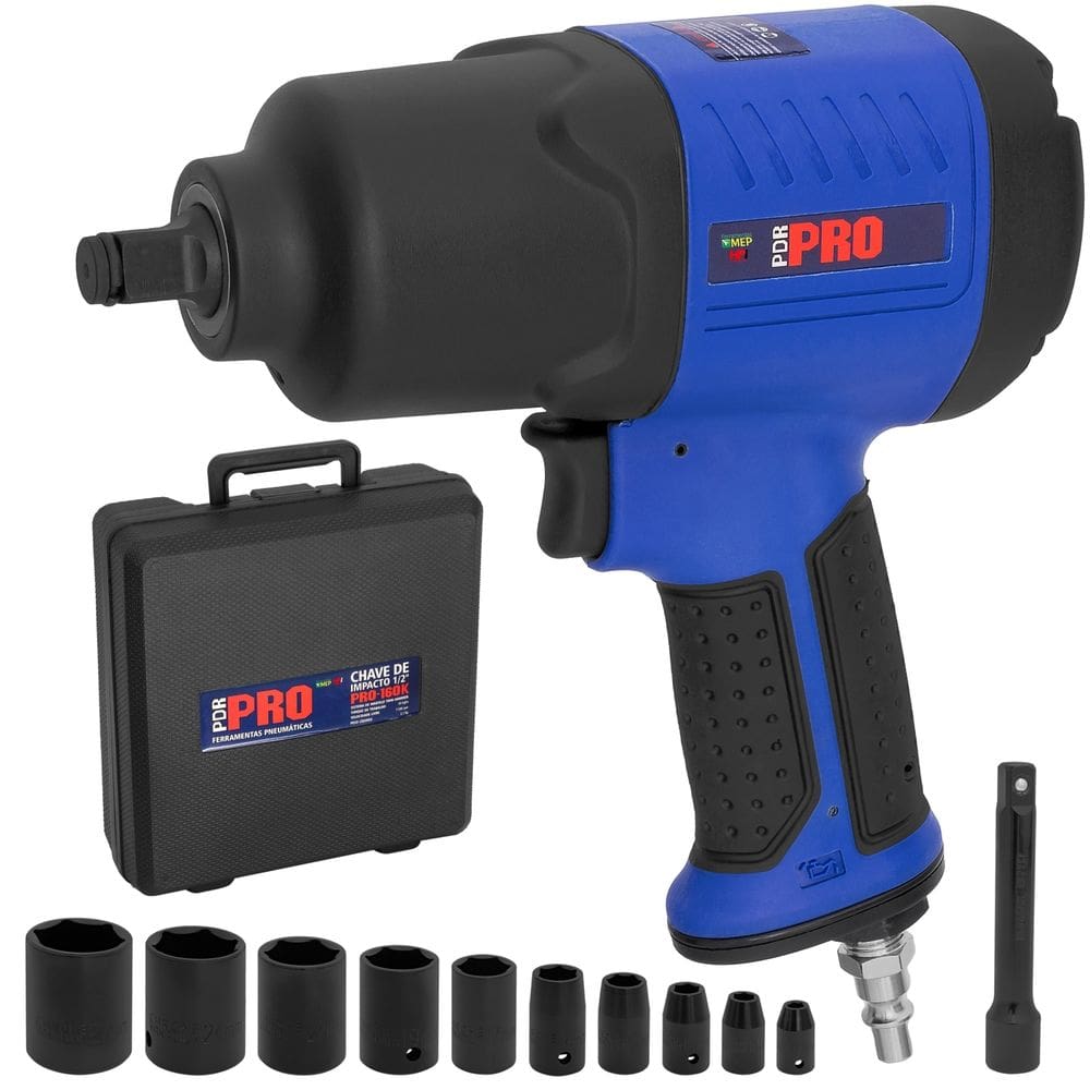 Chave De Impacto Pneumática 1/2   10 Soquetes 69 Kilos 160k