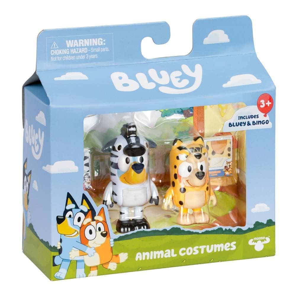 Kit 2 Bonecos Colecionáveis 6Cm Bluey - Fantasia De Animal