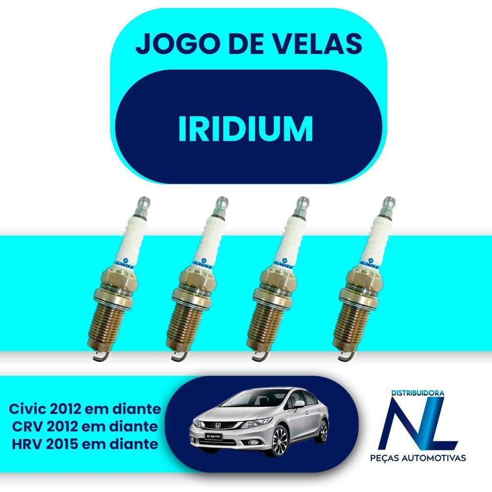 Kit 04 Velas Irídium Honda Crv Hrv Civic G9 2012 A 2016