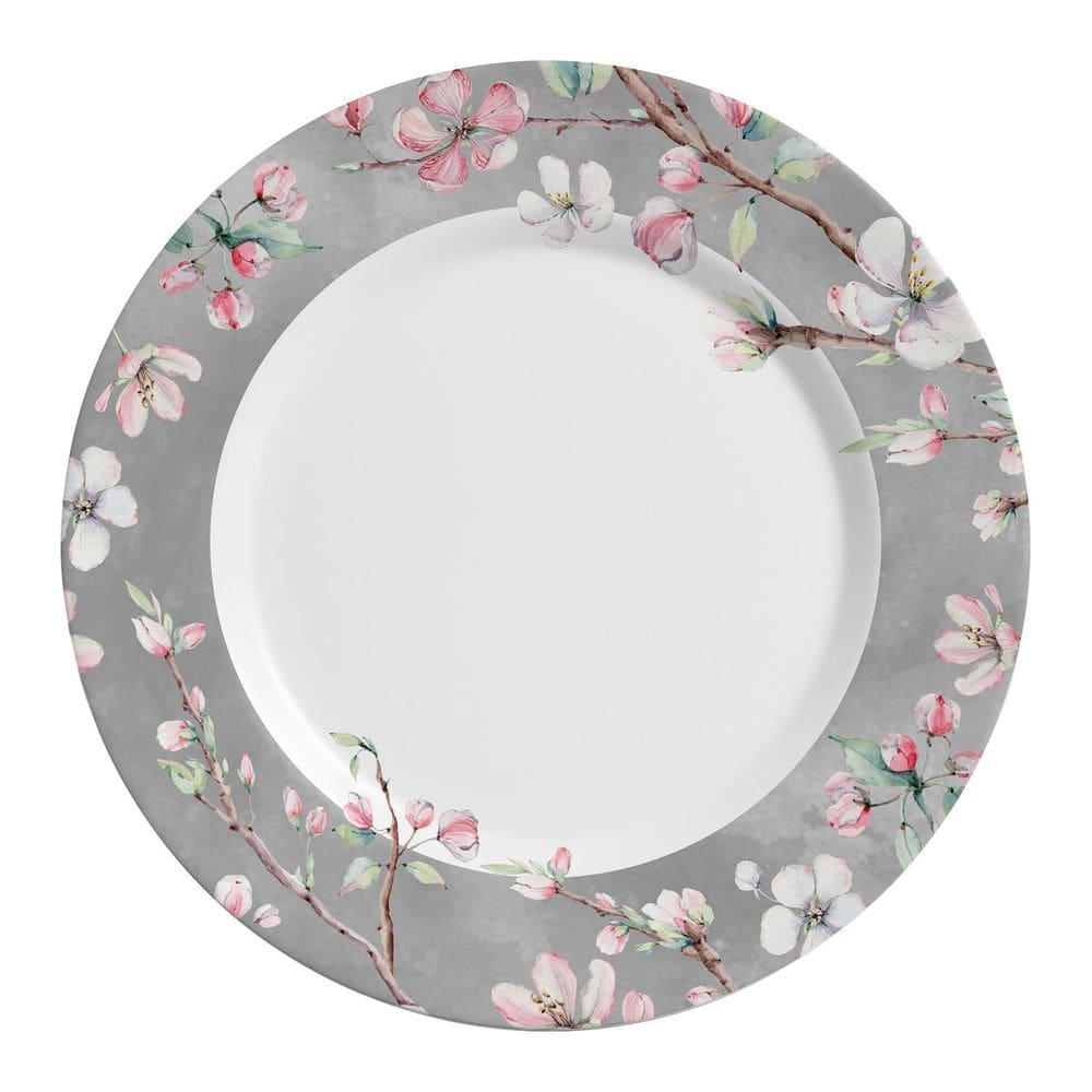 Conjunto Com 6 Pratos Raso Colecao Sakura Kika Sato 29Cm