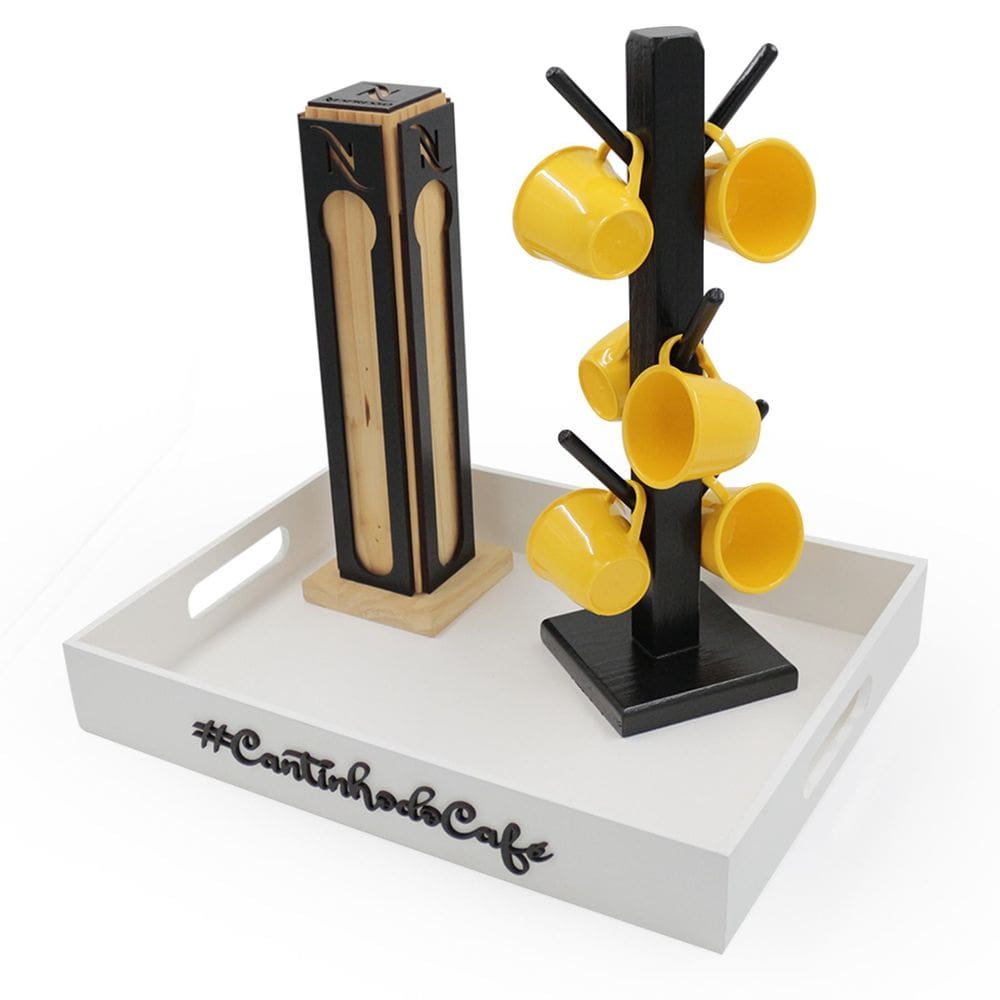 Kit 6 Xicara Porta Capsulas Nespresso Bandeja Cores Acrílico