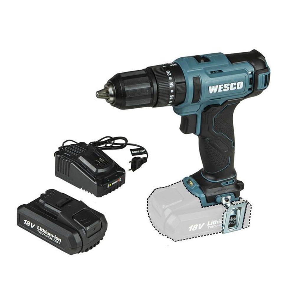 Parafusadeira Furadeira Impacto 18V Ws2390 Wesco Com Bateria