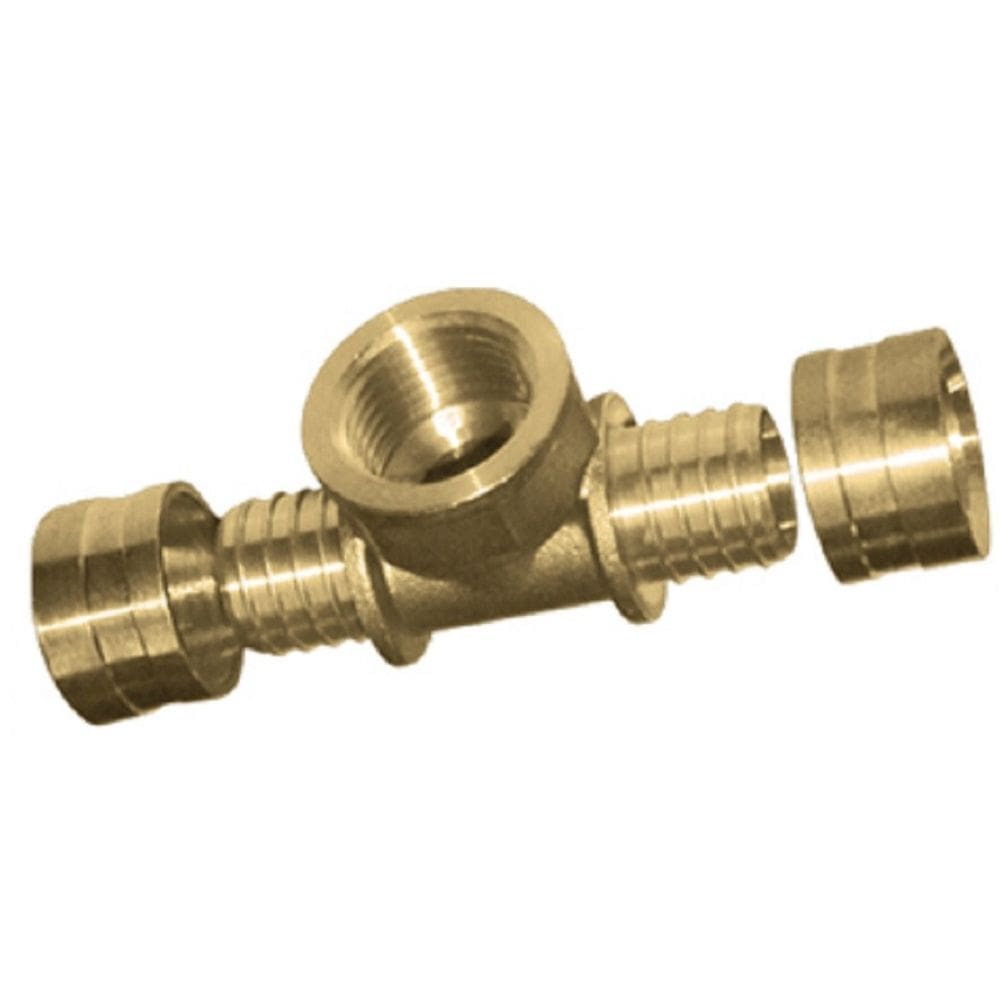 Tê Rosca Central Fêmea PEX Água 20X1/2X20 Kit c/ 2 - Emmeti