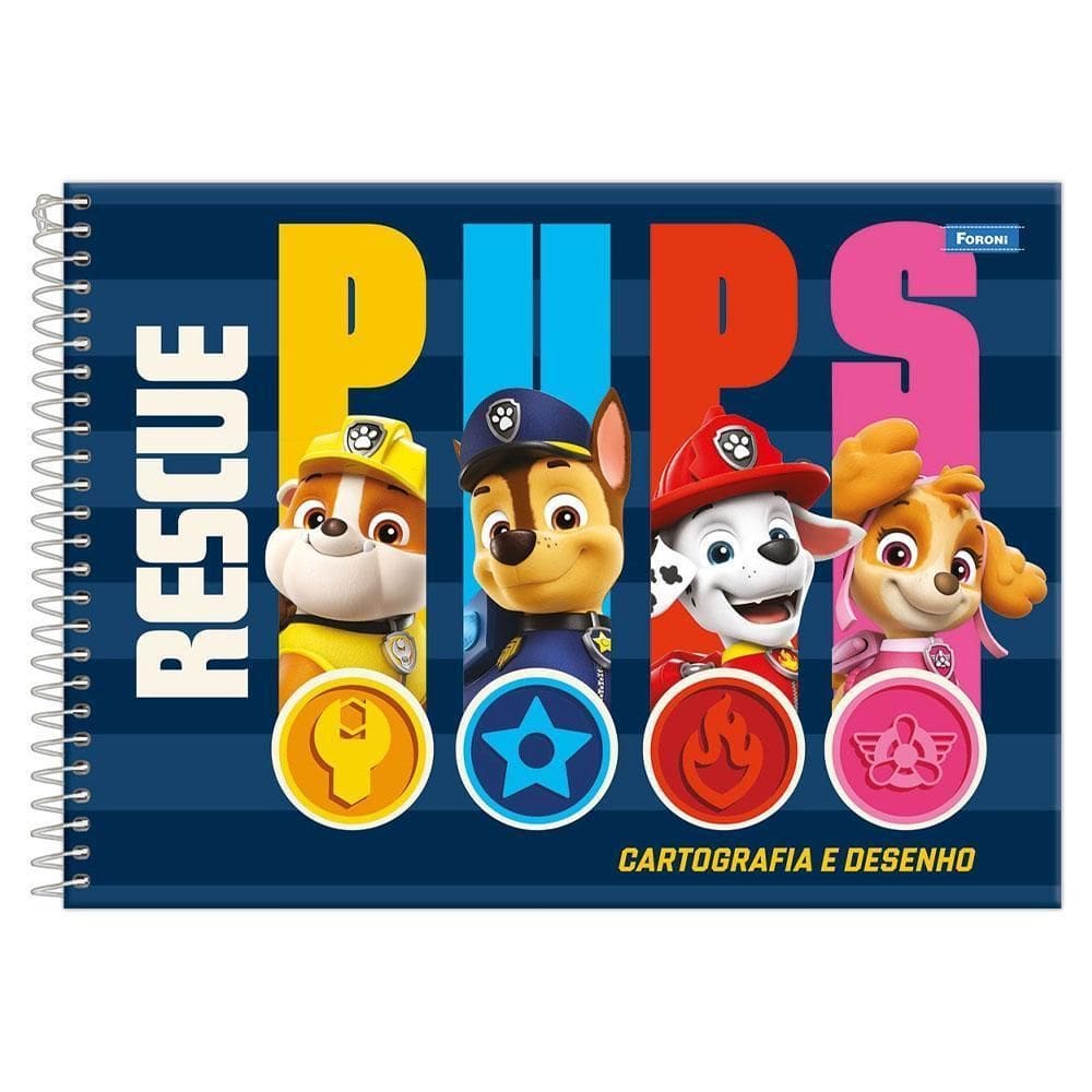 Caderno Cartografia Esp 80Fls Patrulha Canina Azul Foroni