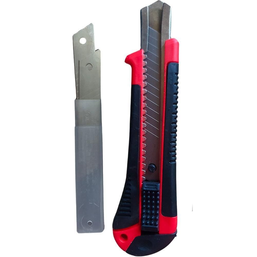 Estilete Profissional Cutter Knife Com Laminas 18Mm Vermelho