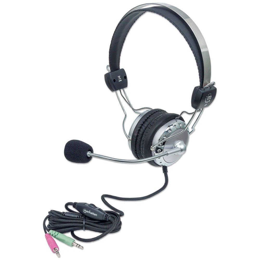 Fone de ouvido estéreo MANHATTAN 175517 com microfone Jack de 3,5 mm