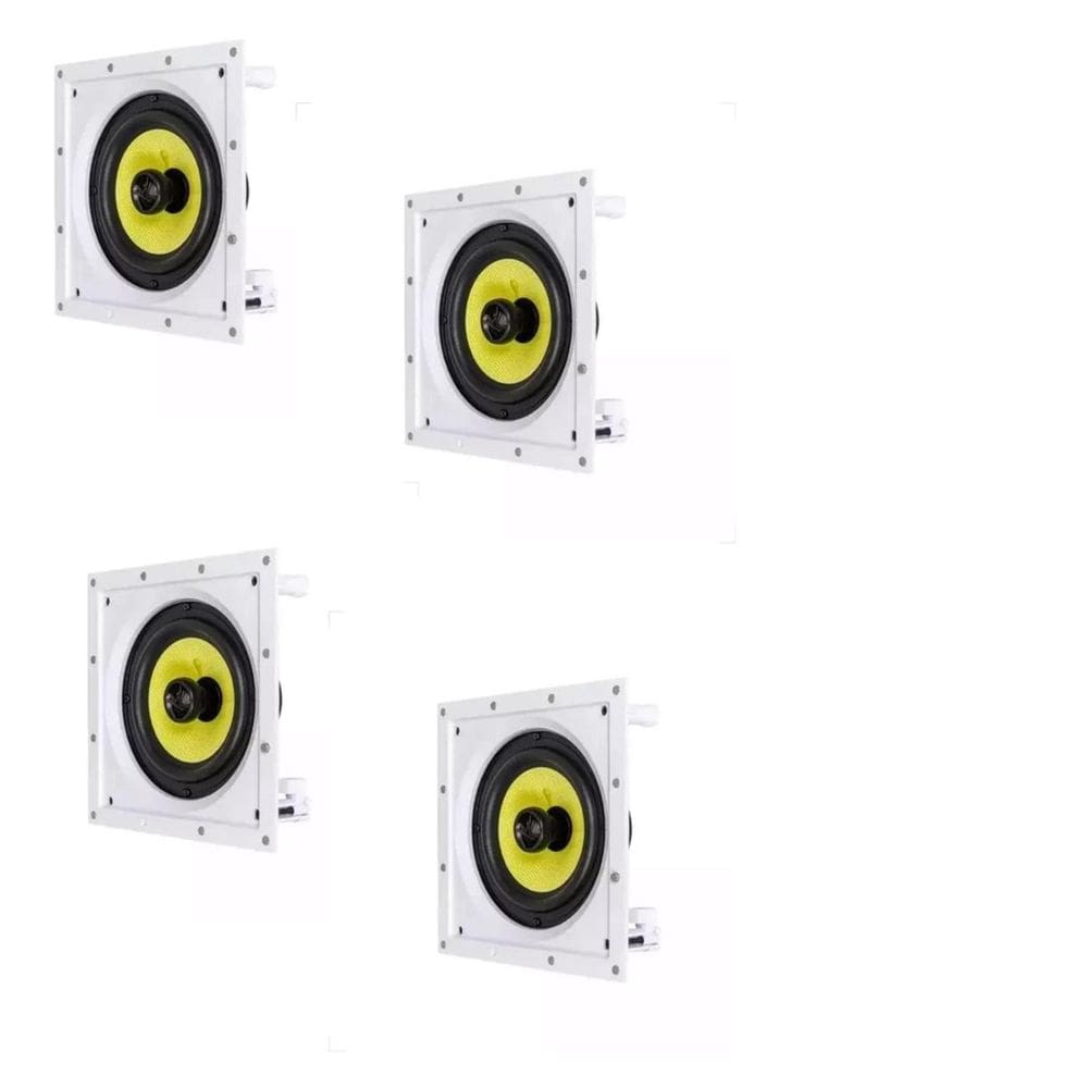 Kit 4 Caixas De Som Acústicas Quadradas de Embutir Arandela JBL CI Plus 6S 160w Rms - Branca