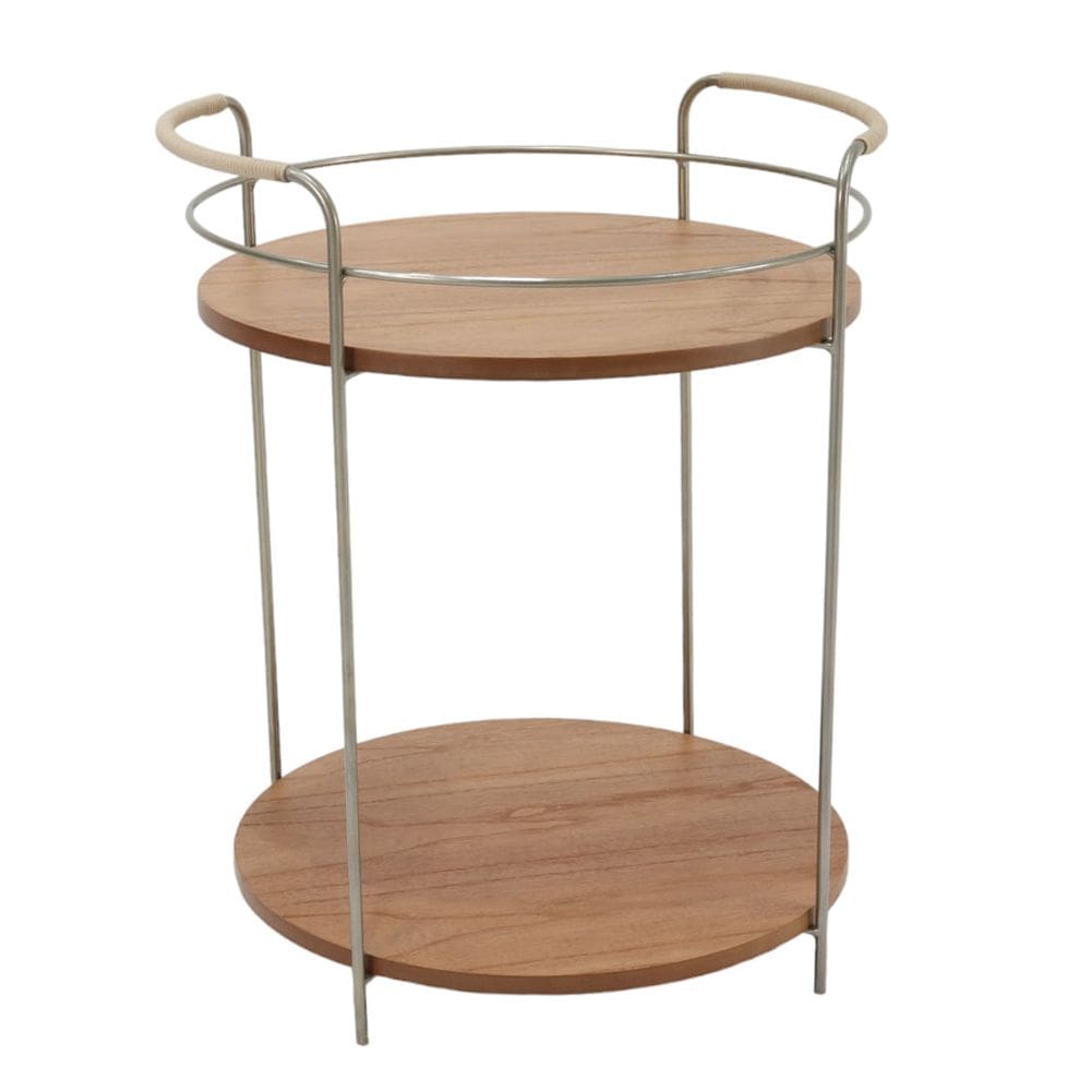 Barzinho Lógica Nacional Móveis 66cm (Alt) Prateleiras em Lâmina MDF Cinamomo Base Metal Champanhe