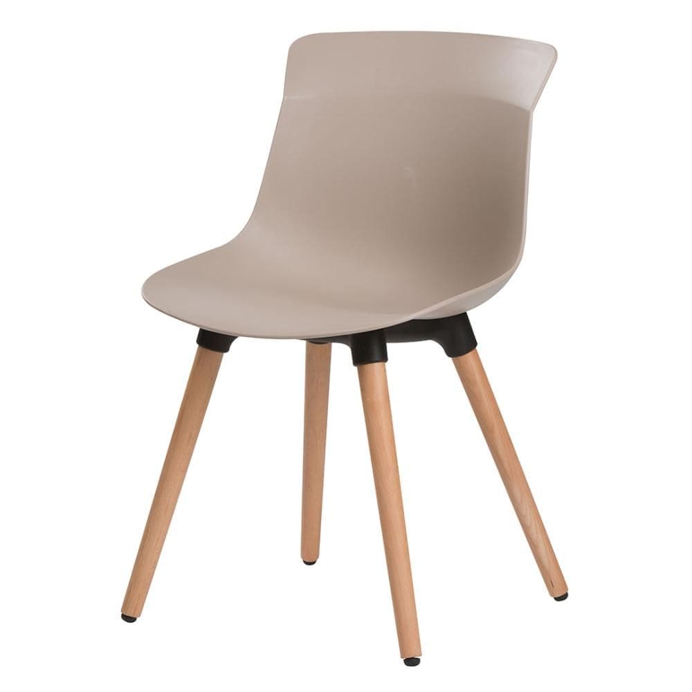 Cadeira ANM6708F Eames Saarinen Joly Anima Office Polipropileno Nude Base em Madeira Fixa