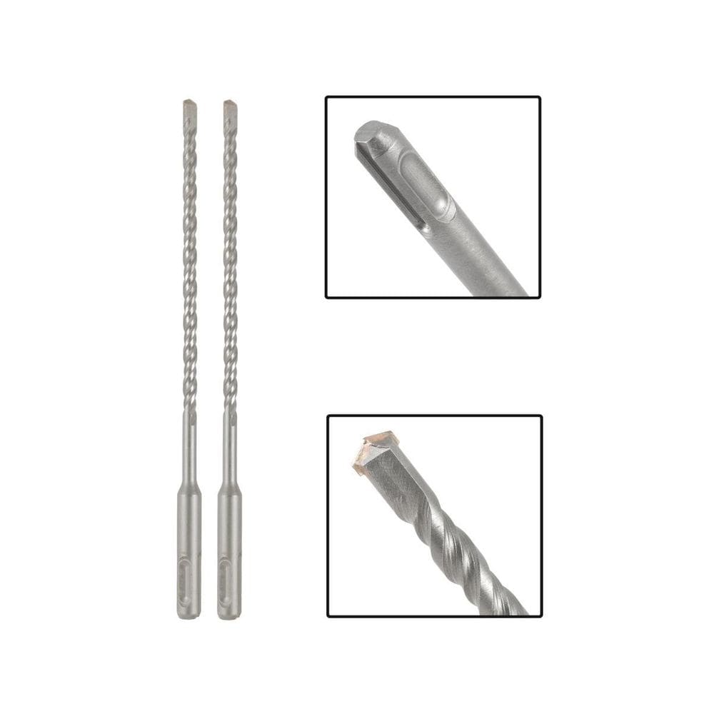 Jogo 2 Brocas Sds Plus 8X210 Mm Aço Carbono Tungstênio