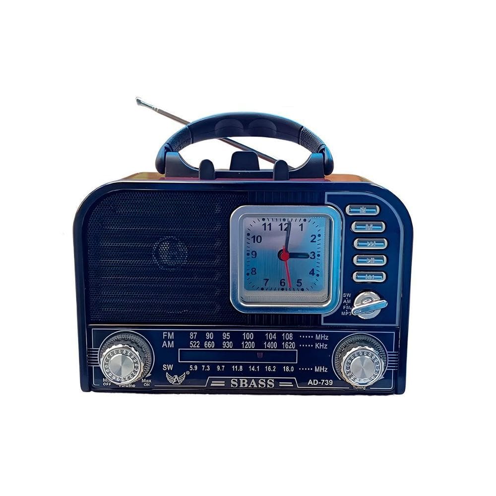 Rádio Retrô Vintage Fm/Am Usb Bluetooth Bivolt Com Relógio