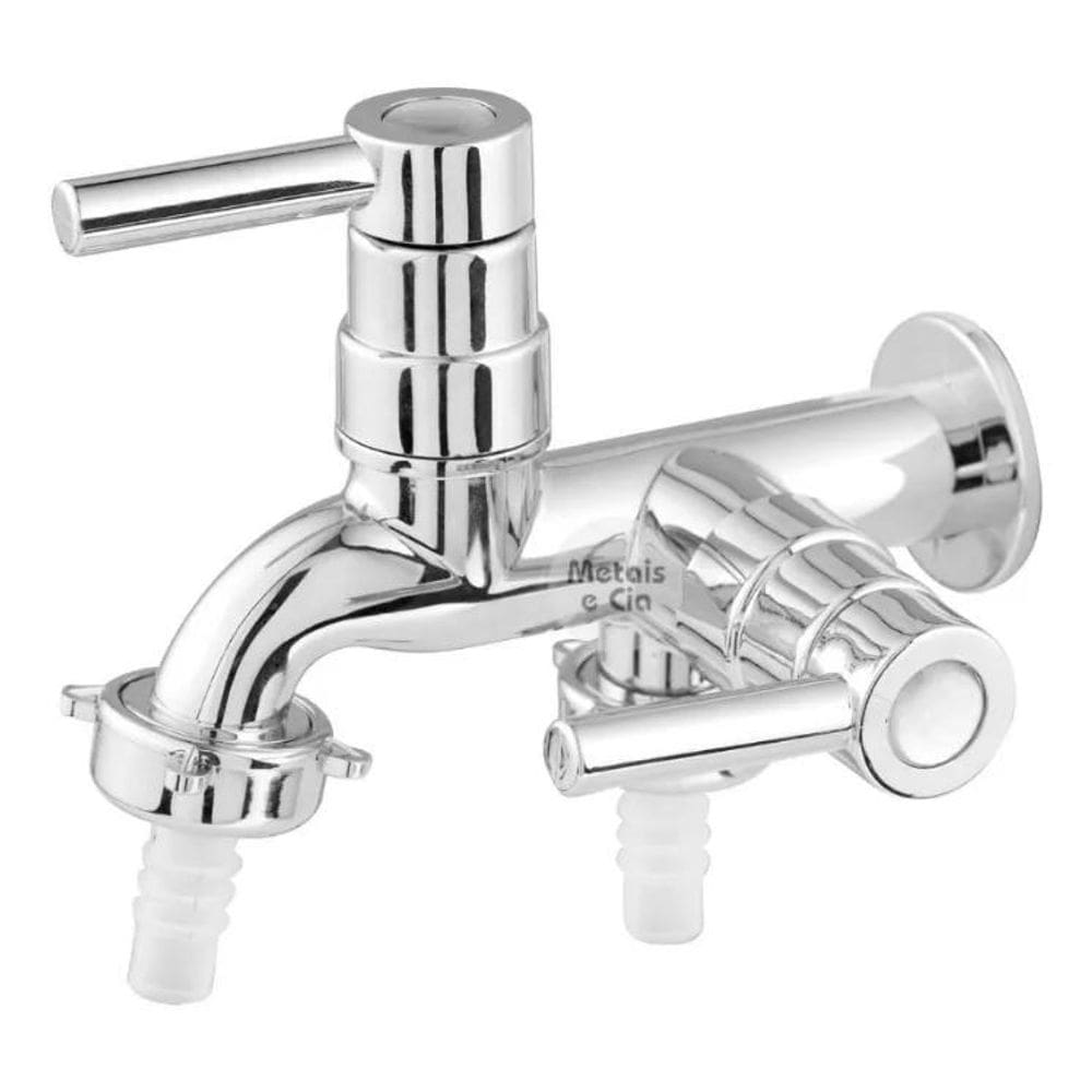 2X Torneira Tanque Maquina De Volta Super Luxo 2 Saídas Acab