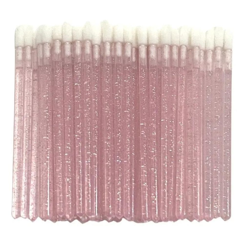 200 Pincel/Aplicador Descartável De Batom Gloss Cor Rosa
