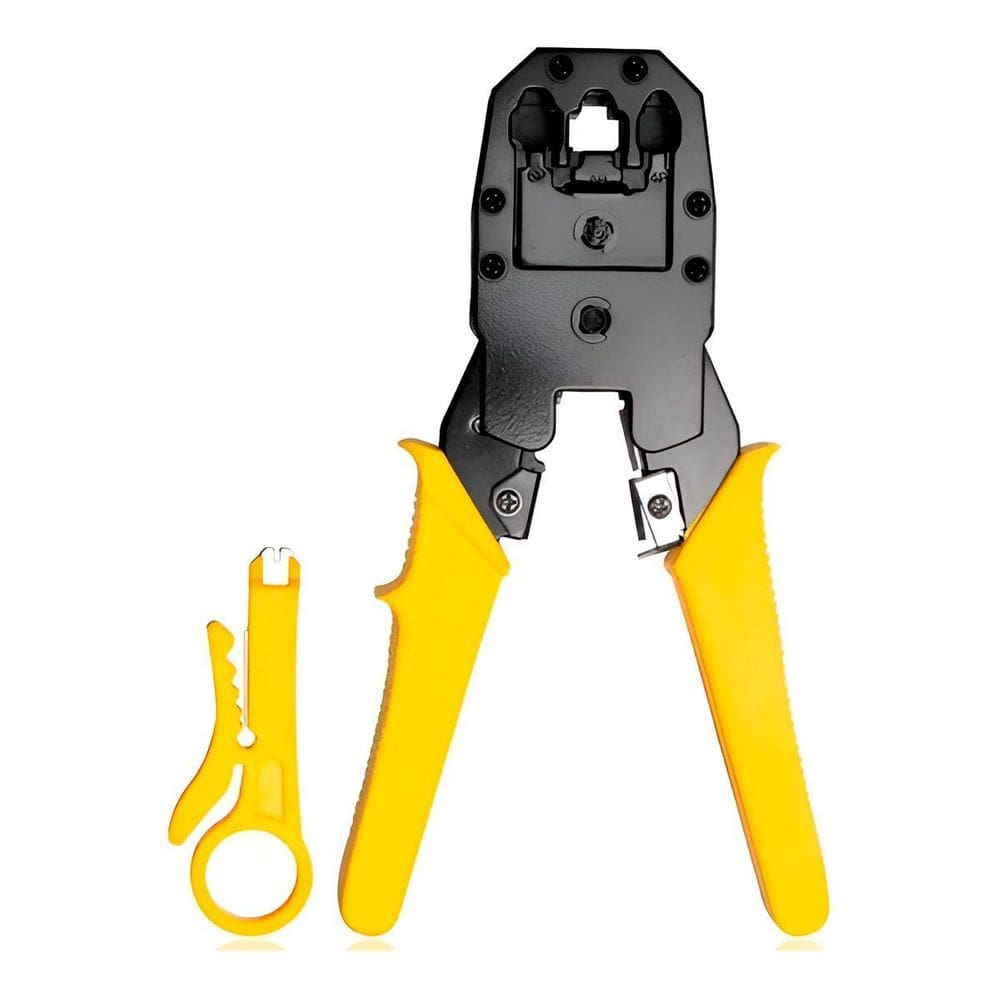 Kit Alicate Crimpar Desencapar Cortar Fios Rj45 Rj11 Prof.