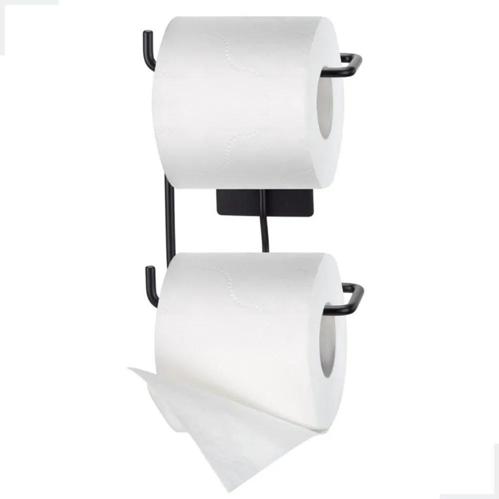 2X Suporte Banheiro Porta Papel Higieno De Parede Duplo 3M