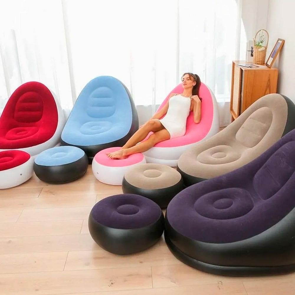 Sofá Inflável Puff De Ar Ideal Para Praia E Viagem