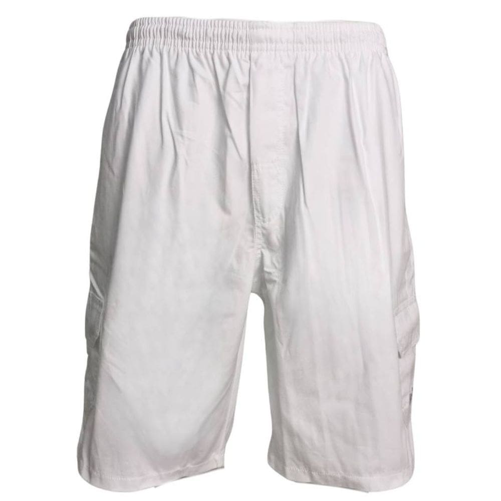 Bermuda Masculina Sarja Com Elástico Branca Plus Size