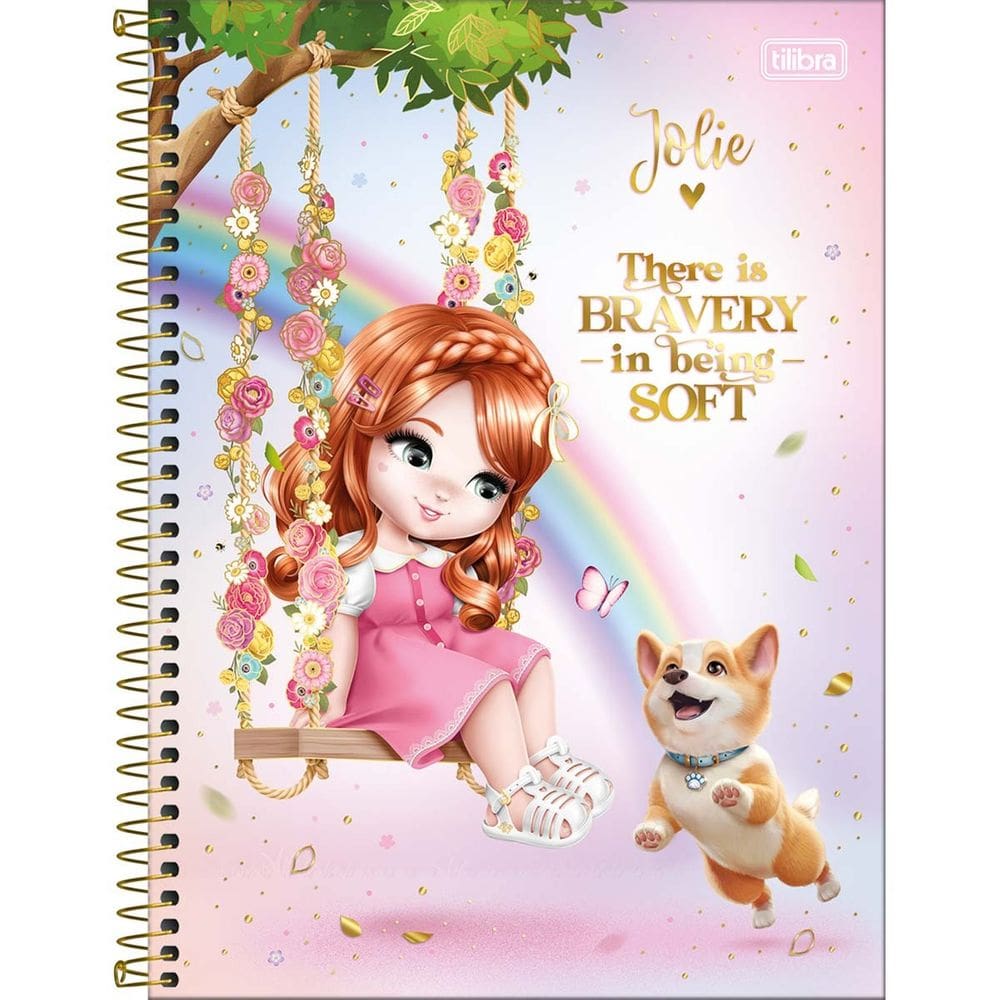 Caderno Espiral Grande Universitário Jolie 10 Matérias 160 Folhas Capa Dura - Tilibra | Papelaria | Escolar | Meninas |
