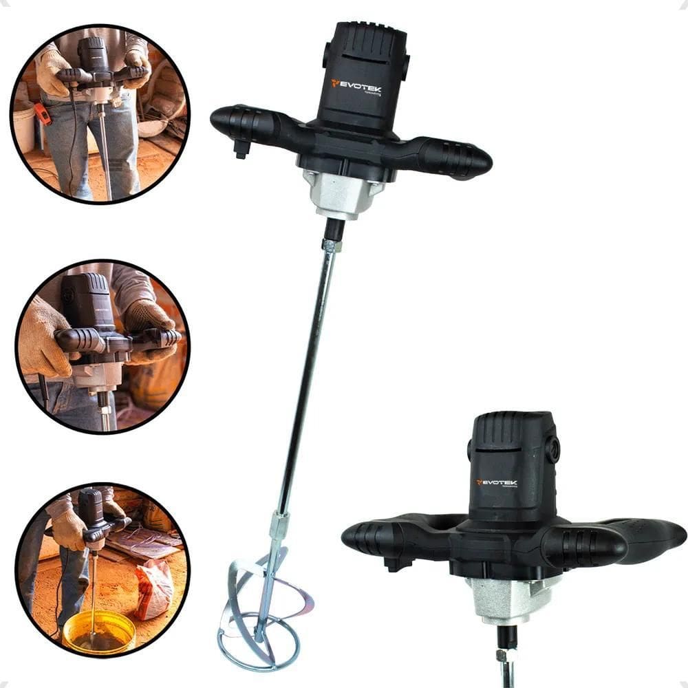 2X Misturador Batedor Argamassa Elétrico 1200W 220V Pro